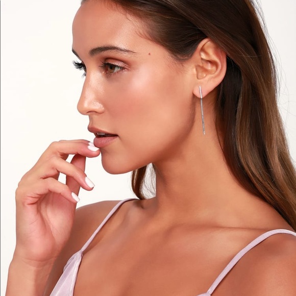 Ferdinantes Sterling Silver Peakaboo Bar Earrings - Picture 3 of 4